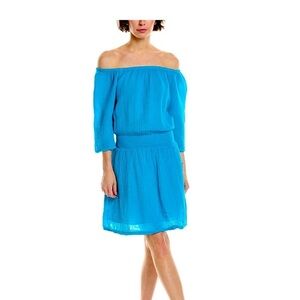 Michael Stars Gauze Fernanda Smocked Waist Dress Corsica Size M